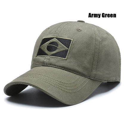 Unisex Brazilian Flag Embroidery Tactical Baseball Cap Classic Fashion Men Women