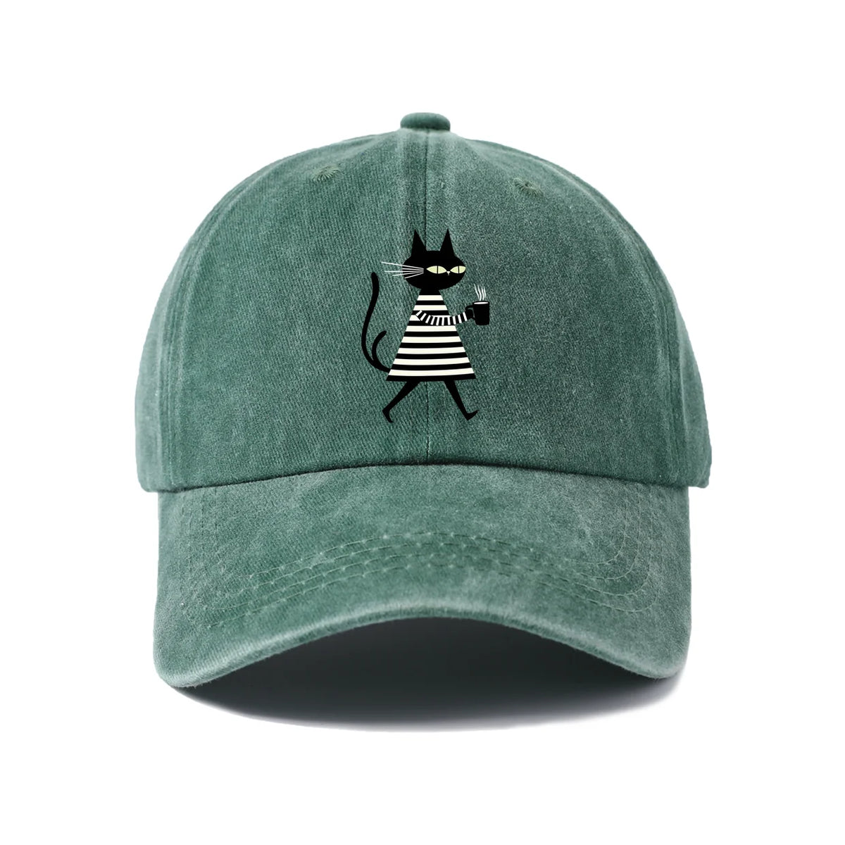 Minimal Black Cat Baseball Cap