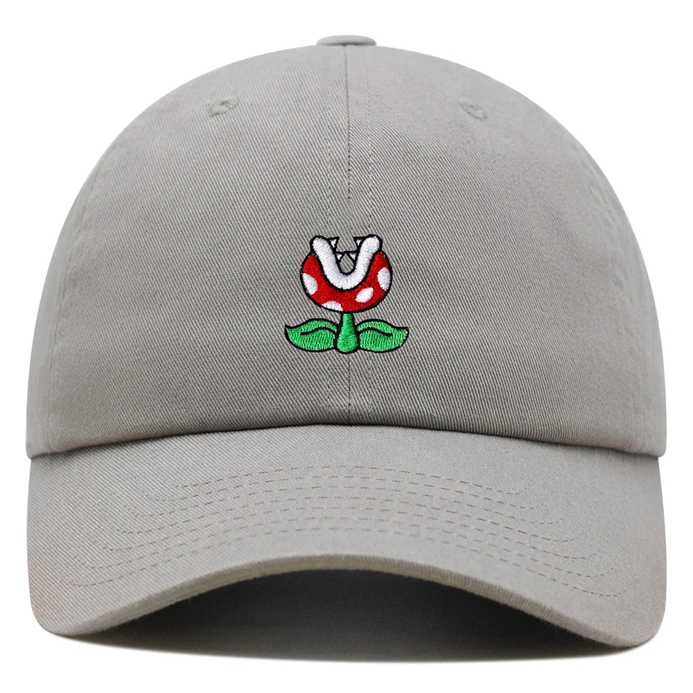 Piranha Plant Dad Hat Embroidered Cartoon Cute Mushroom Baseball Cap
