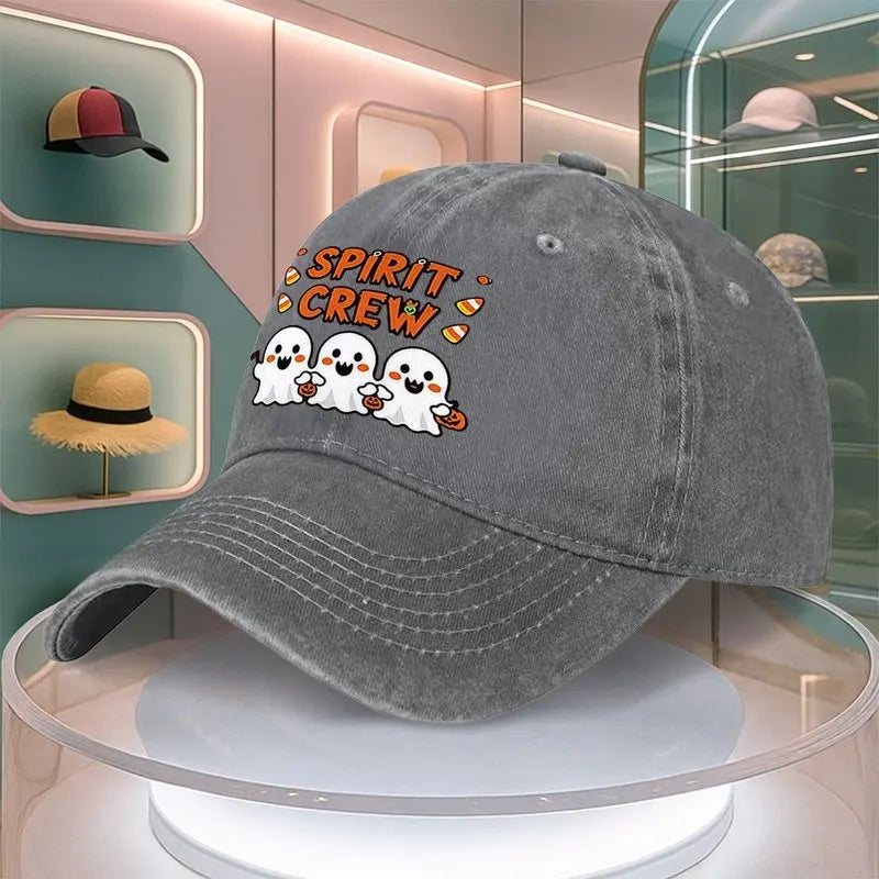 Halloween Ghost Pumpkin Print Baseball Cap