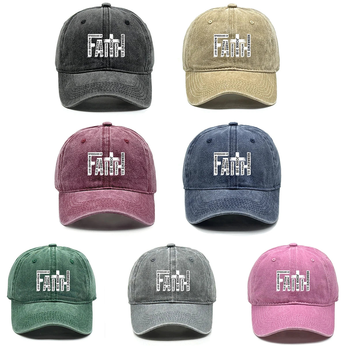 Baseball Cap Black White FAITH