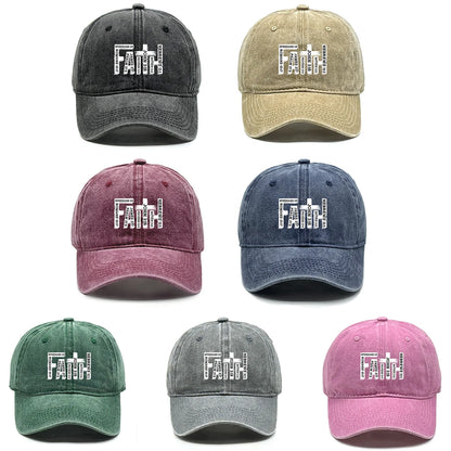 Baseball Cap Black White FAITH