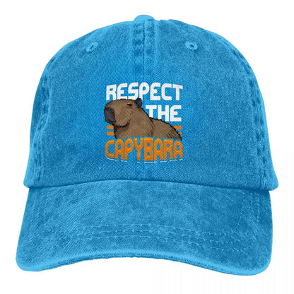 Pure Color Dad Hats Respect The Capybara Baseball Caps