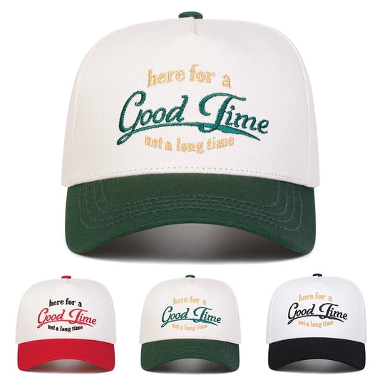 Unisex Good Time Letter Embroidery Baseball Caps