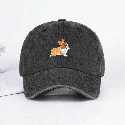 Cute Corgi Embroidered Baseball Cap
