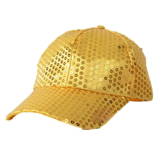 New Sequined Baseball Cap Party Dress Glittering Peaked Cap
