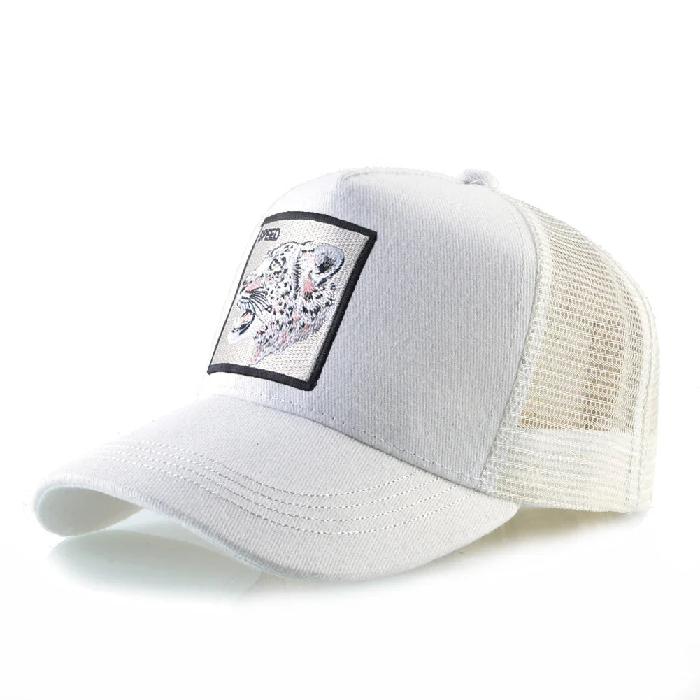 Fashion Trucker Caps With Embroidery Goat Patch