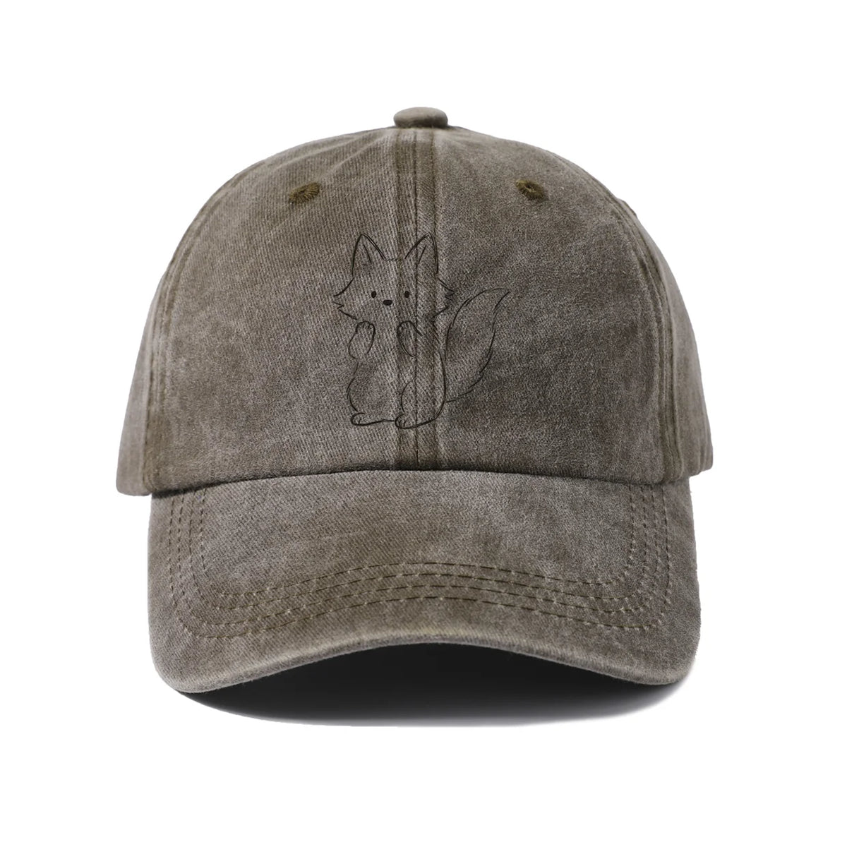 Minimal Cat Line Art Graphic Baseball Cap