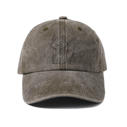 Minimal Cat Line Art Graphic Baseball Cap
