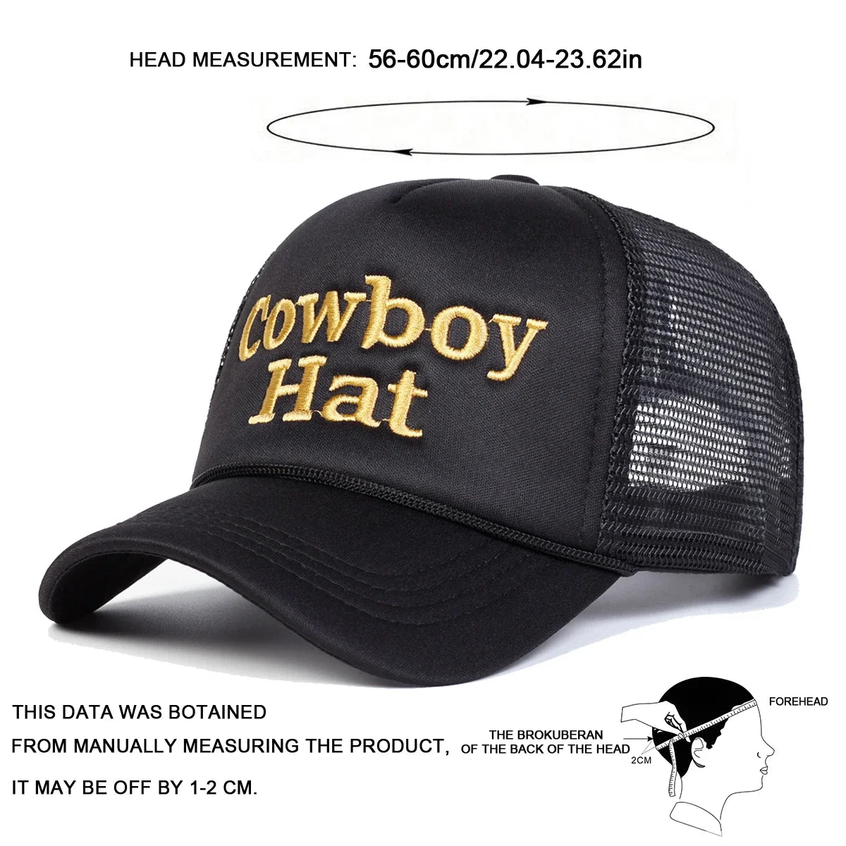 Unisex Cowboy Hat Letter Embroidery Baseball Caps