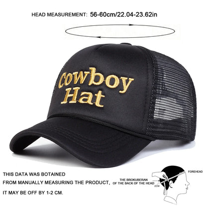 Unisex Cowboy Hat Letter Embroidery Baseball Caps