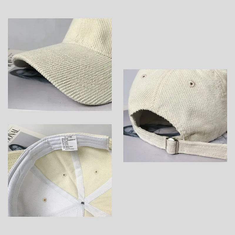 60-65cm Solid Color Lamp Core Plush Hat Casual Big Headed Men's Style Baseball Hat