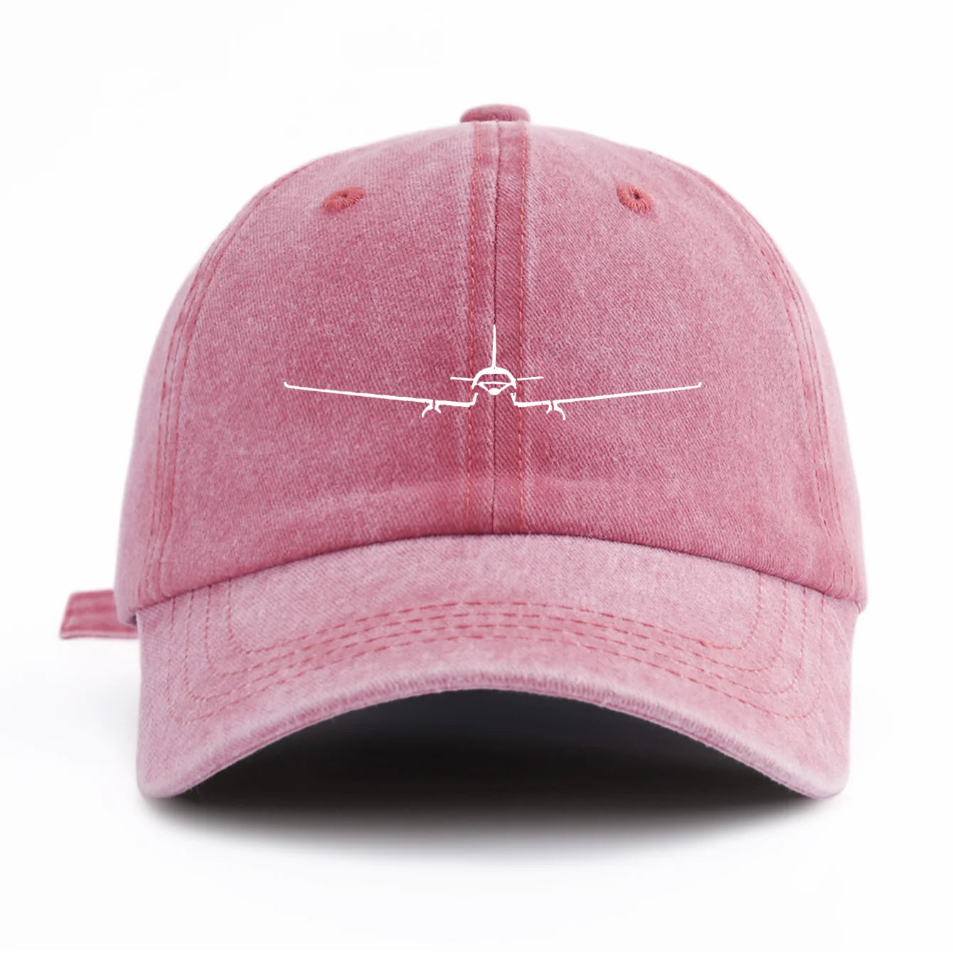 Airplane Print Washed Baseball Cap For Adults