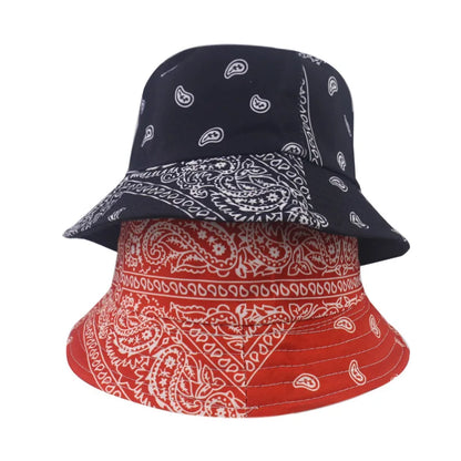 Spring Summer Cashew Print Cap Holiday Sun-Proof Bucket Hat Unisex