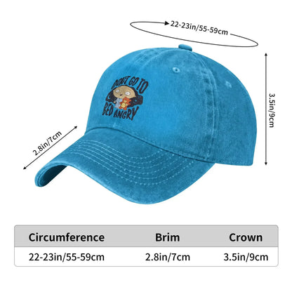 aFamilies Cartoon Don't Go To Bed Angry Bedtime Stewie Baseball Cap