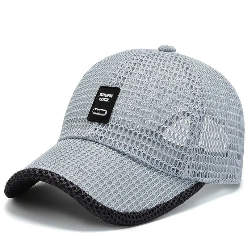 Men's Mesh Baseball Cap Breathable Summer Caps Outdoor Fishing Hats Bone Gorras