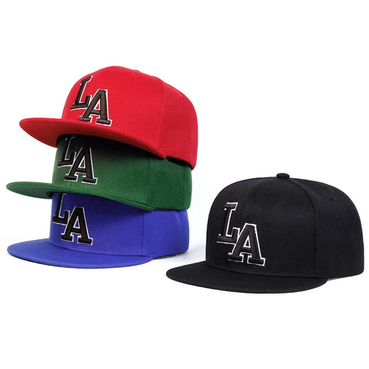 Unisex LA Letter Embroidery Hip-hop Hats Snapback Caps Spring Autumn Outdoor