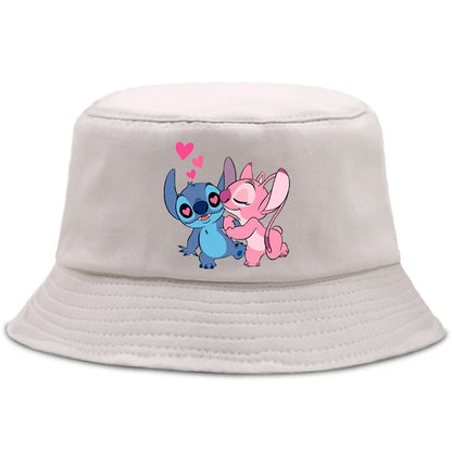 Lilo Stitch Cotton Foldable Bucket Hat Women Hat Boys Girls Fishing Hunting Cap