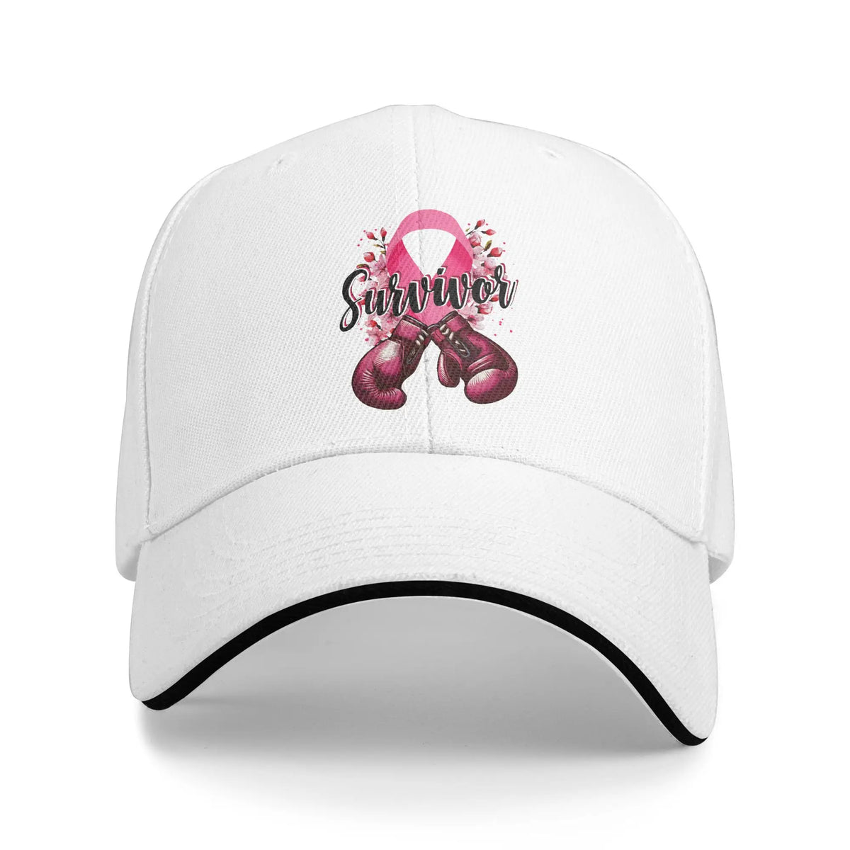 October We Wear Pink Rainbow Breast Cancer Awareness Ribbon Sandwich Cap Baseball Cap