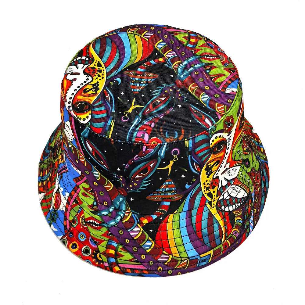 Fashion Print Bucket Hat For Women Men