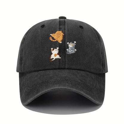 The cute Style Of The Three Cat Printed Baseball Cap