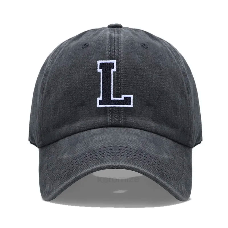 Initial Letter A-Z Embroider Baseball Cap