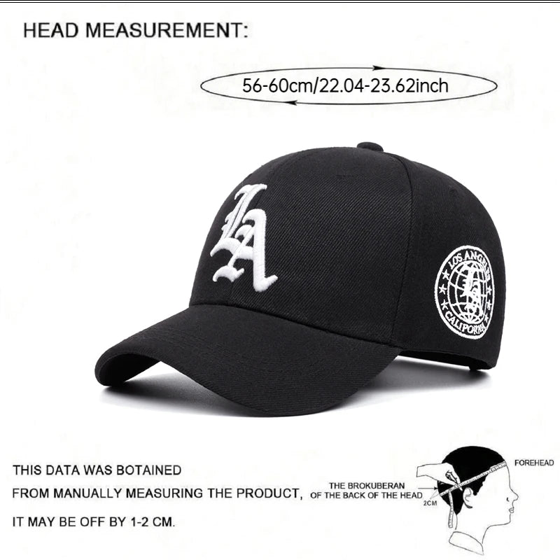 2025 New LA Letter Side Earth Embroidery Women's Fashion Baseball Hat
