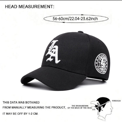 2025 New LA Letter Side Earth Embroidery Women's Fashion Baseball Hat