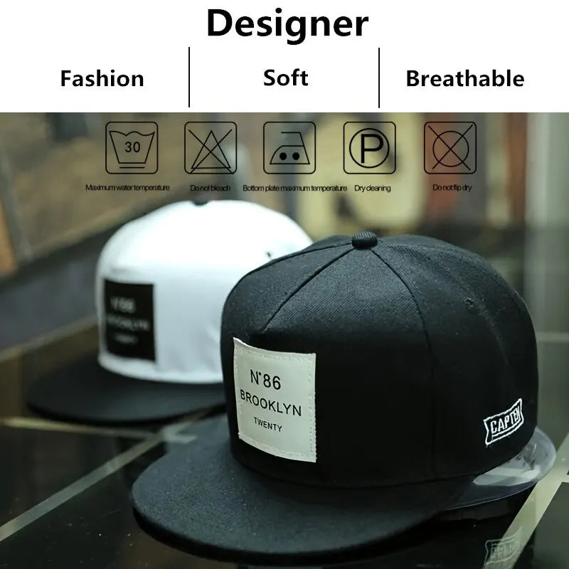 Unisex Brooklyn Print Label Embroidery Hip-hop Hats Adjustable Snapback Caps