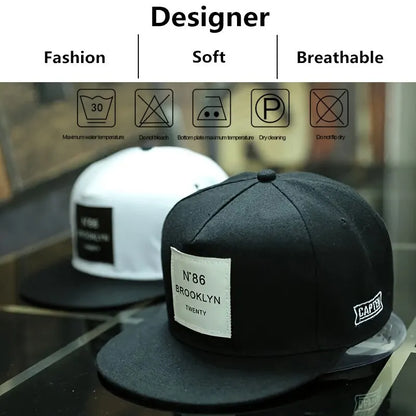 Unisex Brooklyn Print Label Embroidery Hip-hop Hats Adjustable Snapback Caps