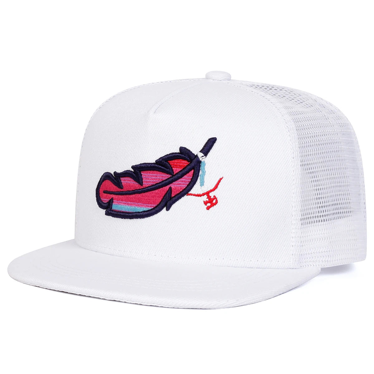 Unisex Colorful Feather Embroidery Hip-hop Snapback Caps