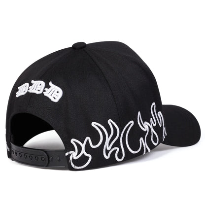 Unisex Gothic D Letter Flame Embroidery Baseball Caps Spring and Autumn Outdoor
