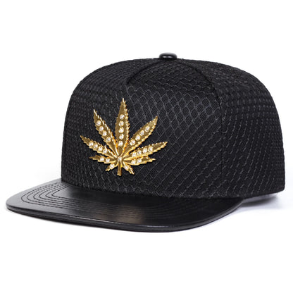 Unisex Diamond Hemp Leaf Label Snapback Hats