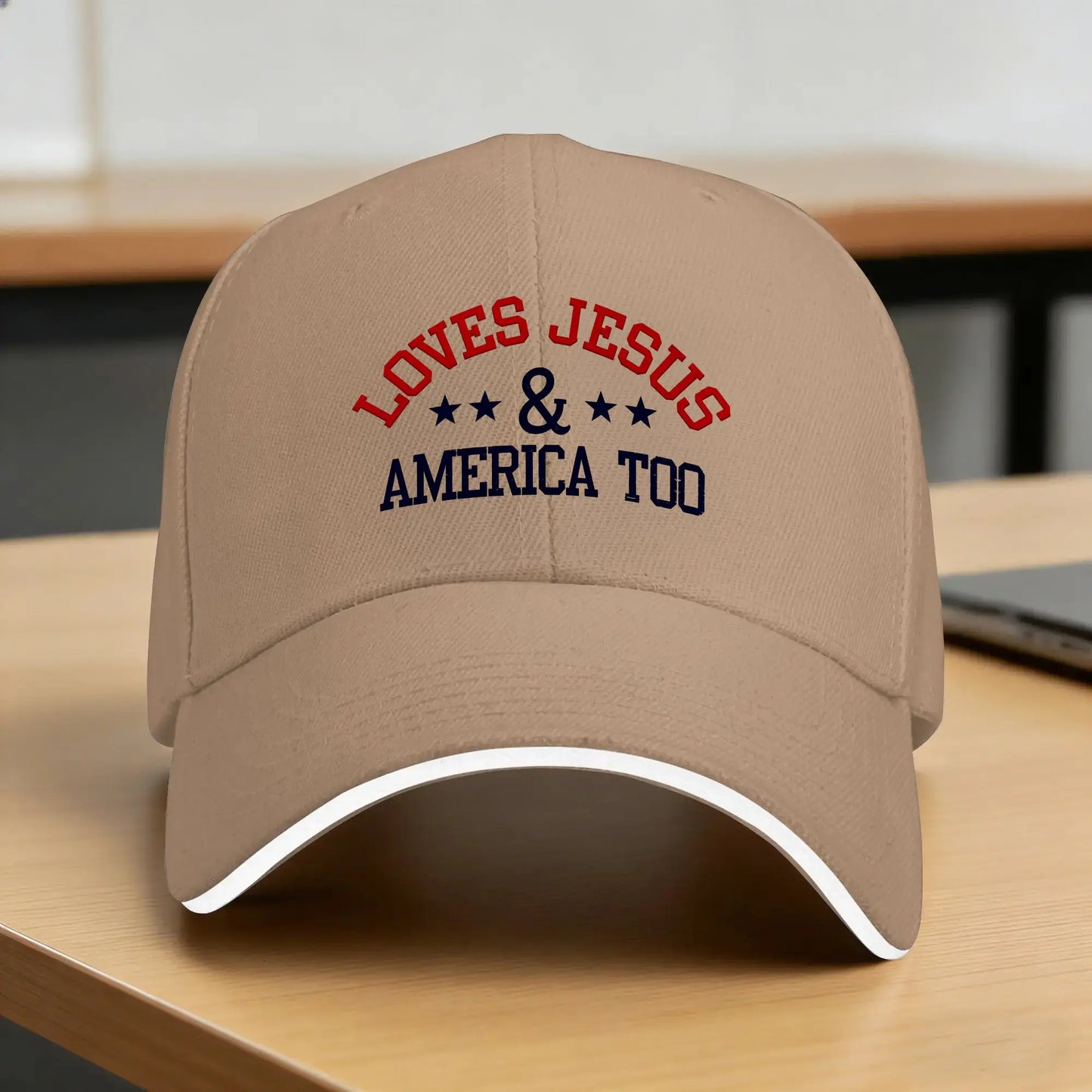 Loves Jesus and America Too Casual Baseball Cap