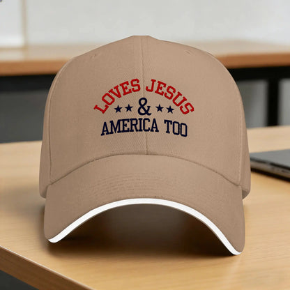 Loves Jesus and America Too Casual Baseball Cap