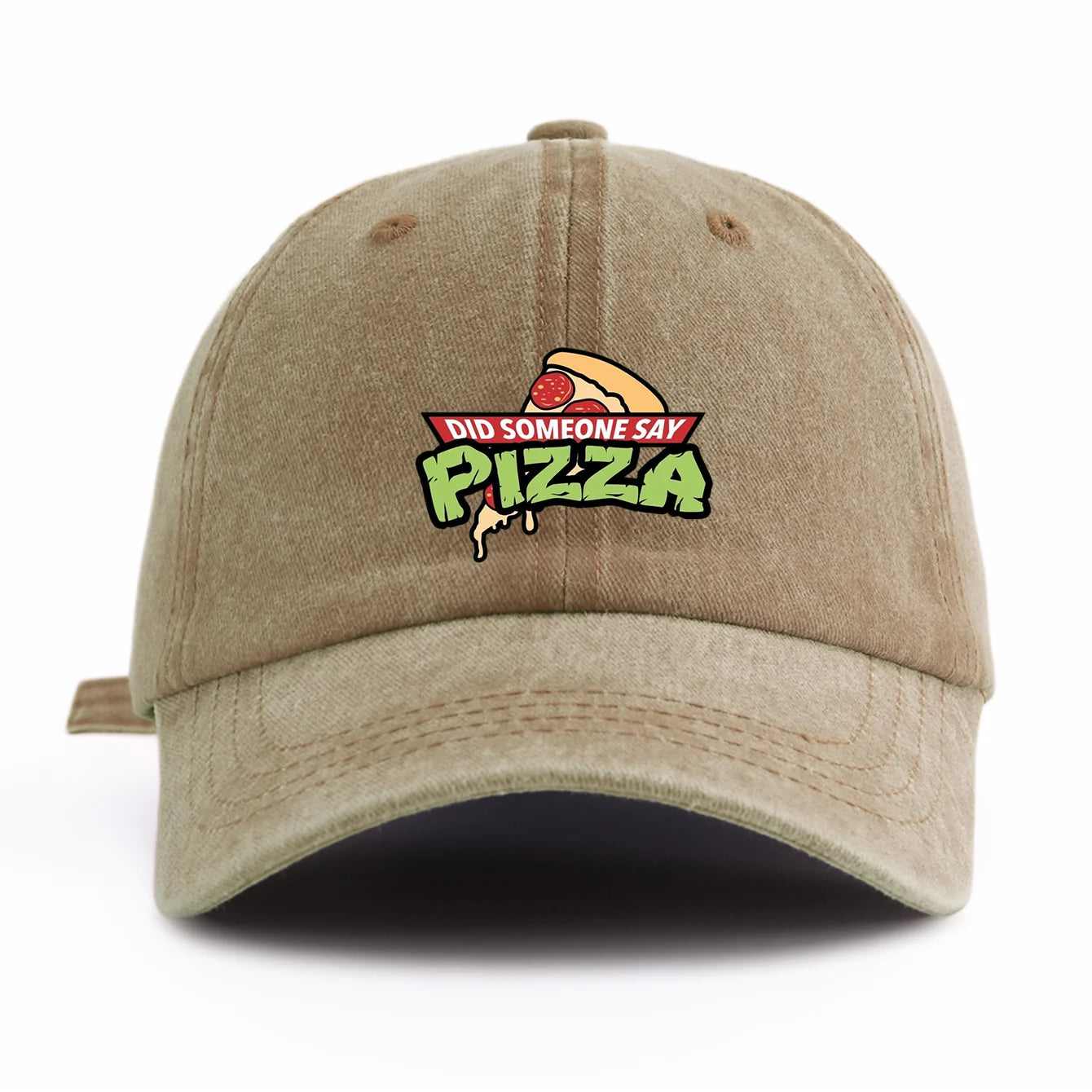 PIZZA Print Washed Baseball Cap For Adults
