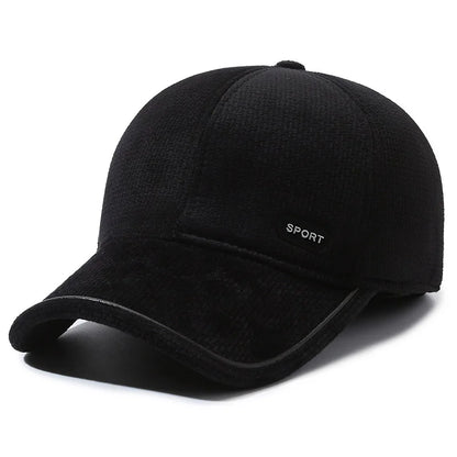 Warm Winter Baseball Cap with Ear Flaps For Men