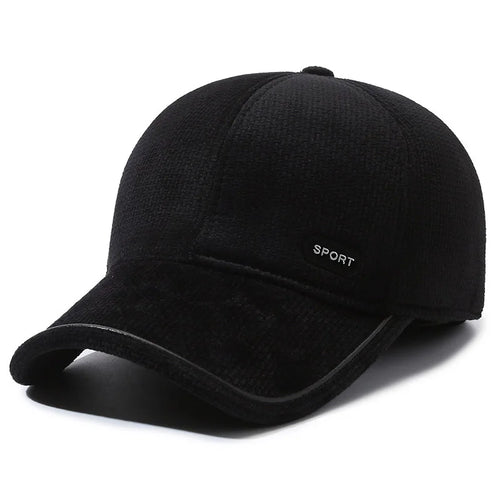 Warm Winter Baseball Cap with Ear Flaps For Men