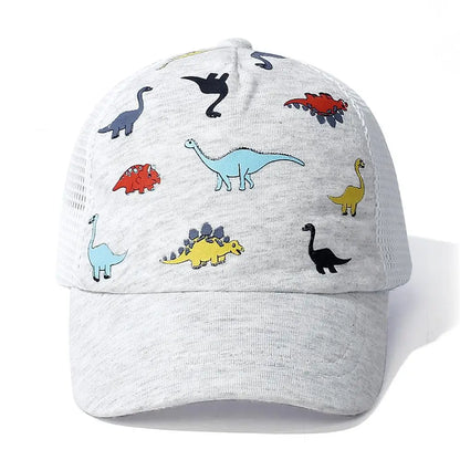 Adjustable Baseball Hat Dinosaur Printed Quick Drying Mesh Baseball Hat