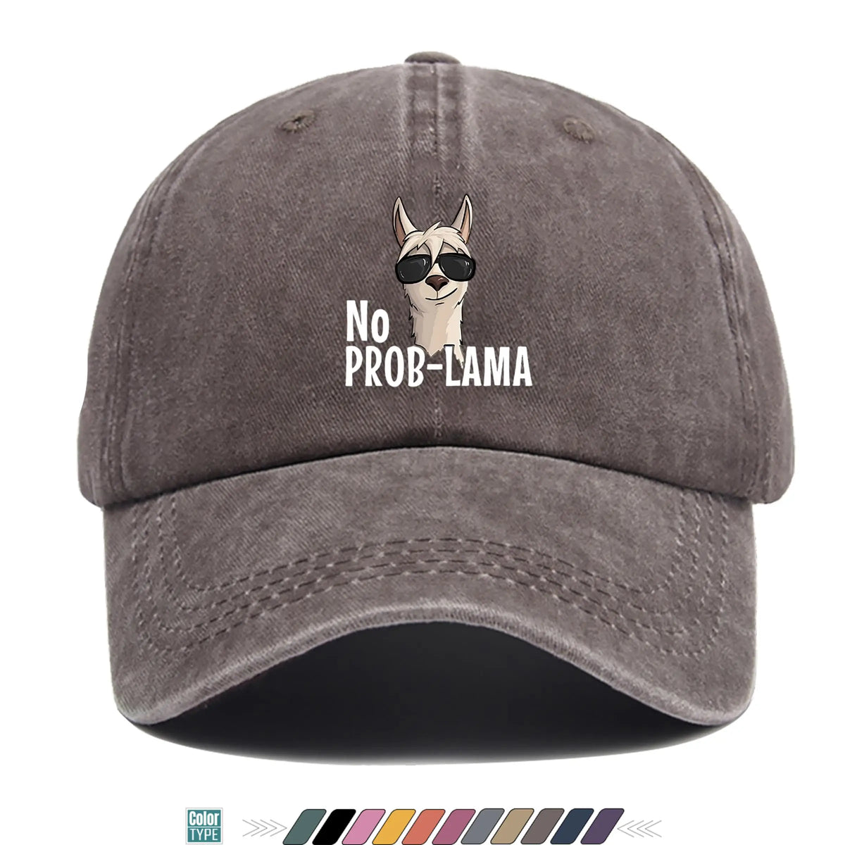 No Prob-Lama Print Trucker Baseball Cap