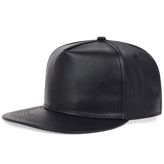 Solid Leather Snapback Hat Men Women Adjustable Baseball Cap Sport Hip Hop Golf Caps Male Female