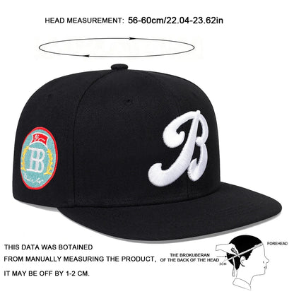 Unisex B Letter Embroidery Hip-hop Hats Snapback Caps Spring Autumn Outdoor