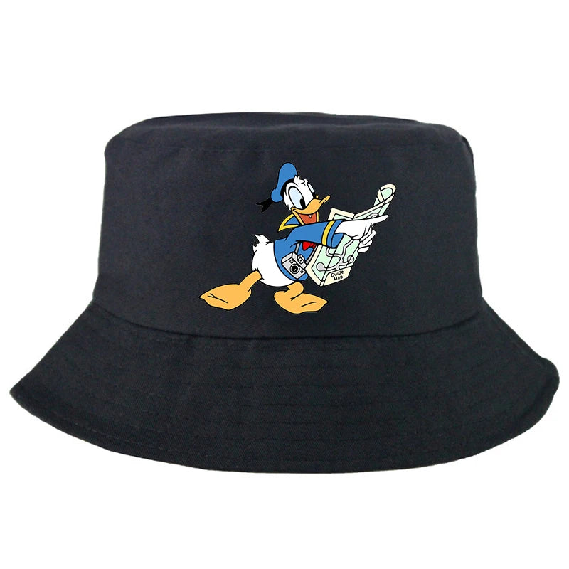 Donald Duck Bucket Hat Daily Hip Hop Amusing Cartoon Vintage Stylish Fisherman Cap