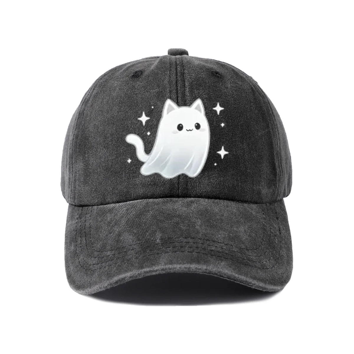 Cute Ghost Cat Graphic Baseball Cap