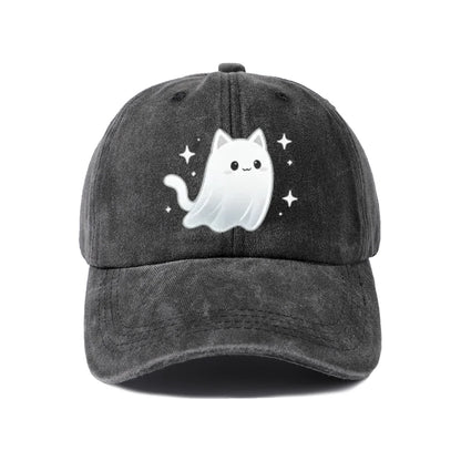 Cute Ghost Cat Graphic Baseball Cap