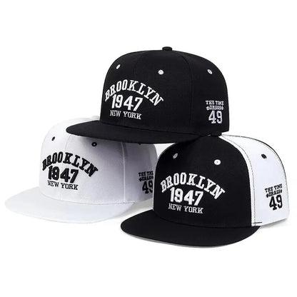 1947 Embroidery Snapback Hat Adult Hip Hop Caps Outdoor Sports Sun Hats