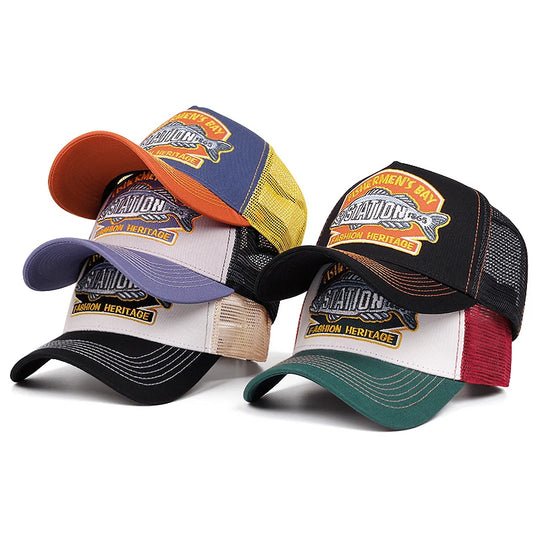 2025 New STATION Fishbone Embroidery Men's Baseball Hat