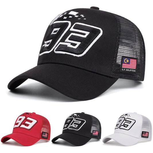 Personalized Creative New Baseball Hat 93 Malaysia Embroidered Mesh Hat