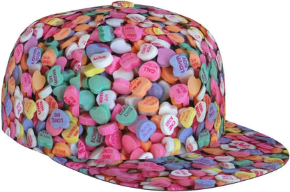 Cute Candy Hearts Trucker Snapback Hats For Men Women