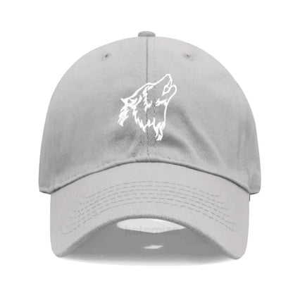 Wolf Embroidered Baseball Cap For Women Men